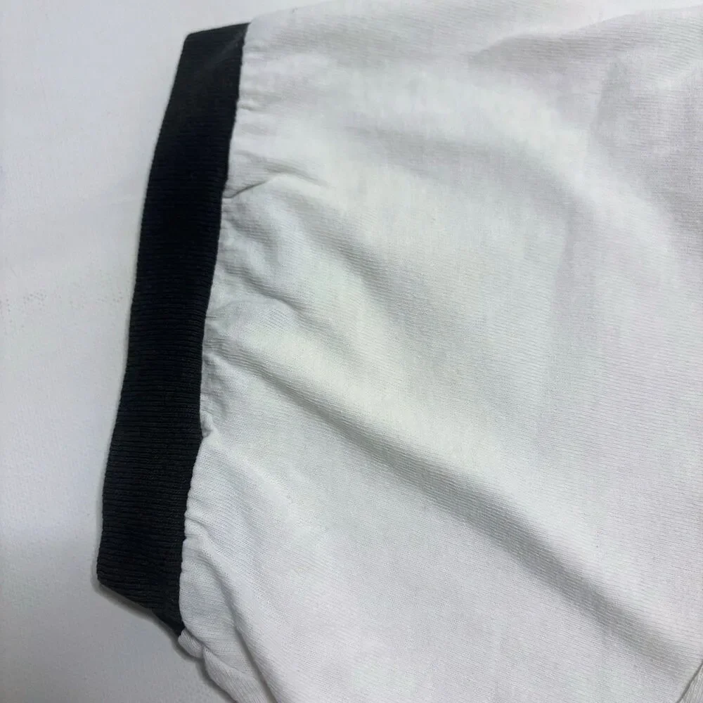 Vintage 90s Y2K Made In USA Nike Large White Ringer Tee Rare White Tag VTG